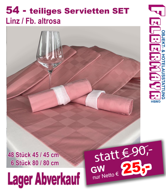 54-teiliges Servietten SET Altrosa